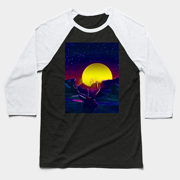 Deer Sun 3 Baseball T-Shirt by Popartela45